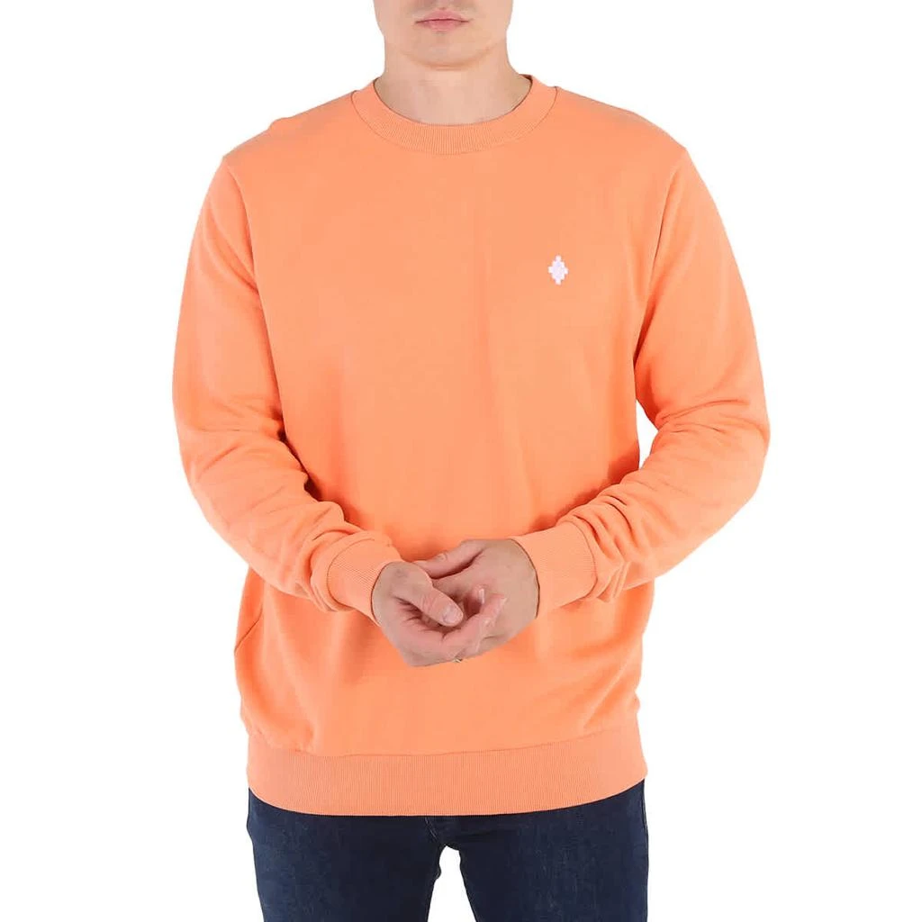 商品Marcelo Burlon|Men's Orange Tempera Cross Print Sweatshirt,价格¥817,第1张图片