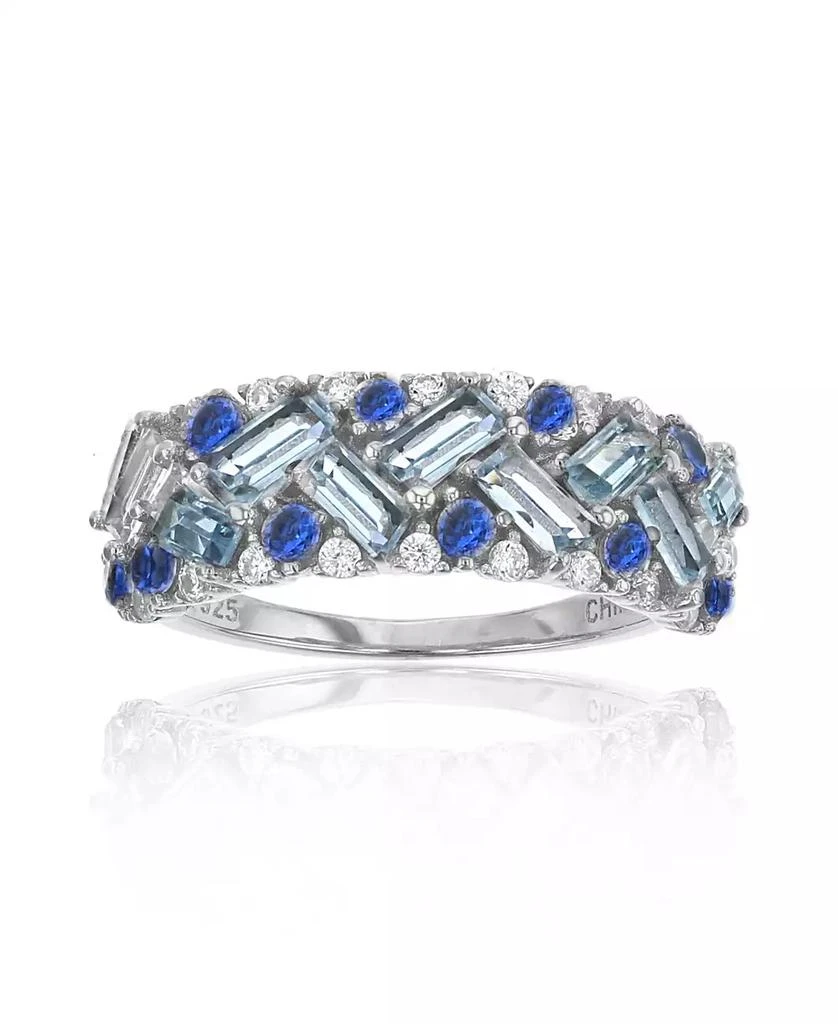 商品Macy's|Cubic Zirconia in Sterling Silver Tanzanite and Baguette Ring,价格¥559,第1张图片