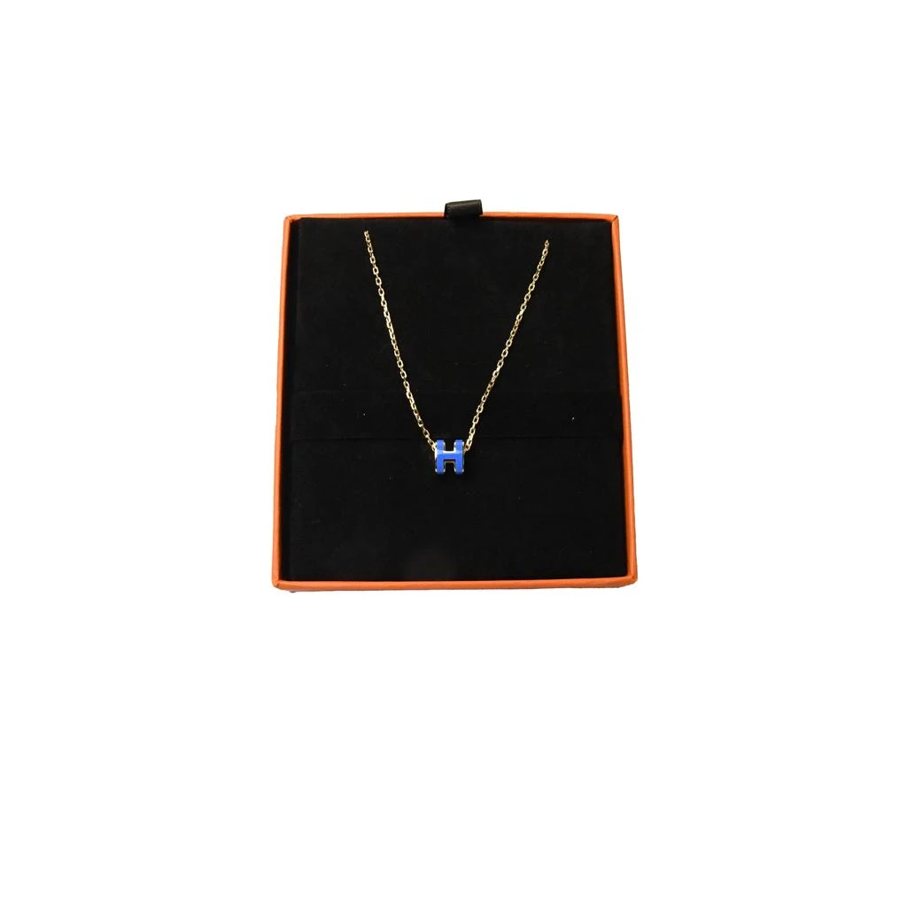 商品Hermes|Hermes Mini Pop H Necklace Gold Hardware Blue,价格¥4684,第1张图片