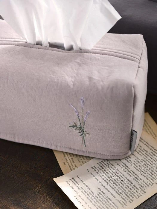 商品BELLELIFE|Lavender Embroidery Linen Tissue Case,价格¥1085,第3张图片详细描述