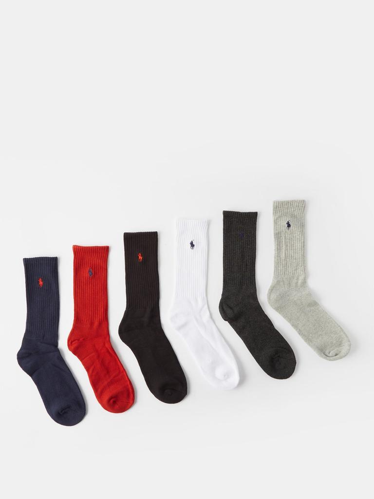 Pack of six logo-embroidered cotton socks商品第1张图片规格展示