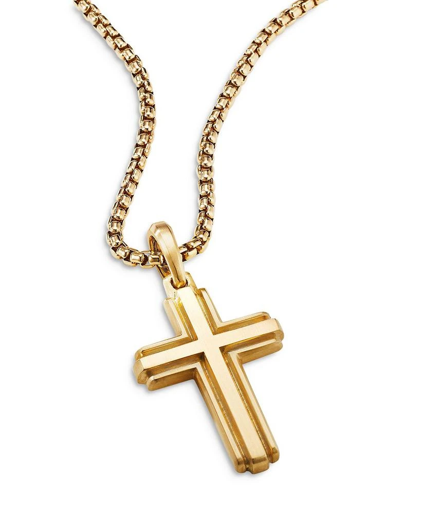 Men's Deco Cross Pendant in 18K Yellow Gold, 34mm 商品