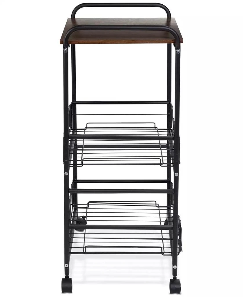 3-Tier Slim Rolling Cart with Metal Basket Drawers 商品