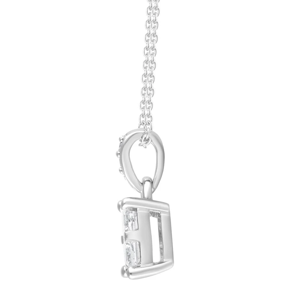 商品Macy's|Diamond Princess-Cut 18" Pendant Necklace (1/2 ct. t.w.) in 14k White Gold,价格¥15785,第4张图片详细描述