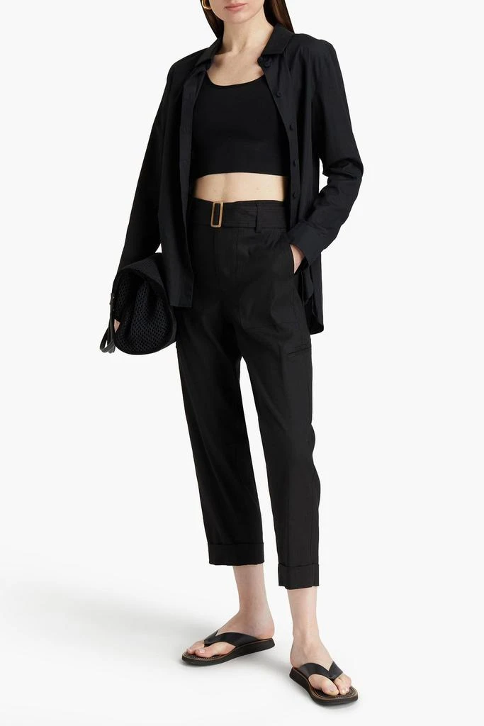 商品Vince|Cropped belted linen-blend tapered pants,价格¥664,第2张图片详细描述