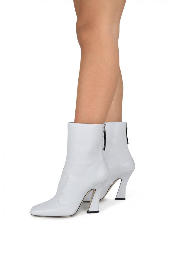 Luxury Shoes For Women   Fendi White Leather Ankle Boots商品第2张图片规格展示