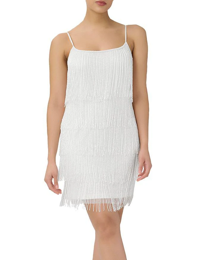 商品Adrianna Papell|Sleeveless Beaded Fringe Shift Dress,价格¥634,第1张图片