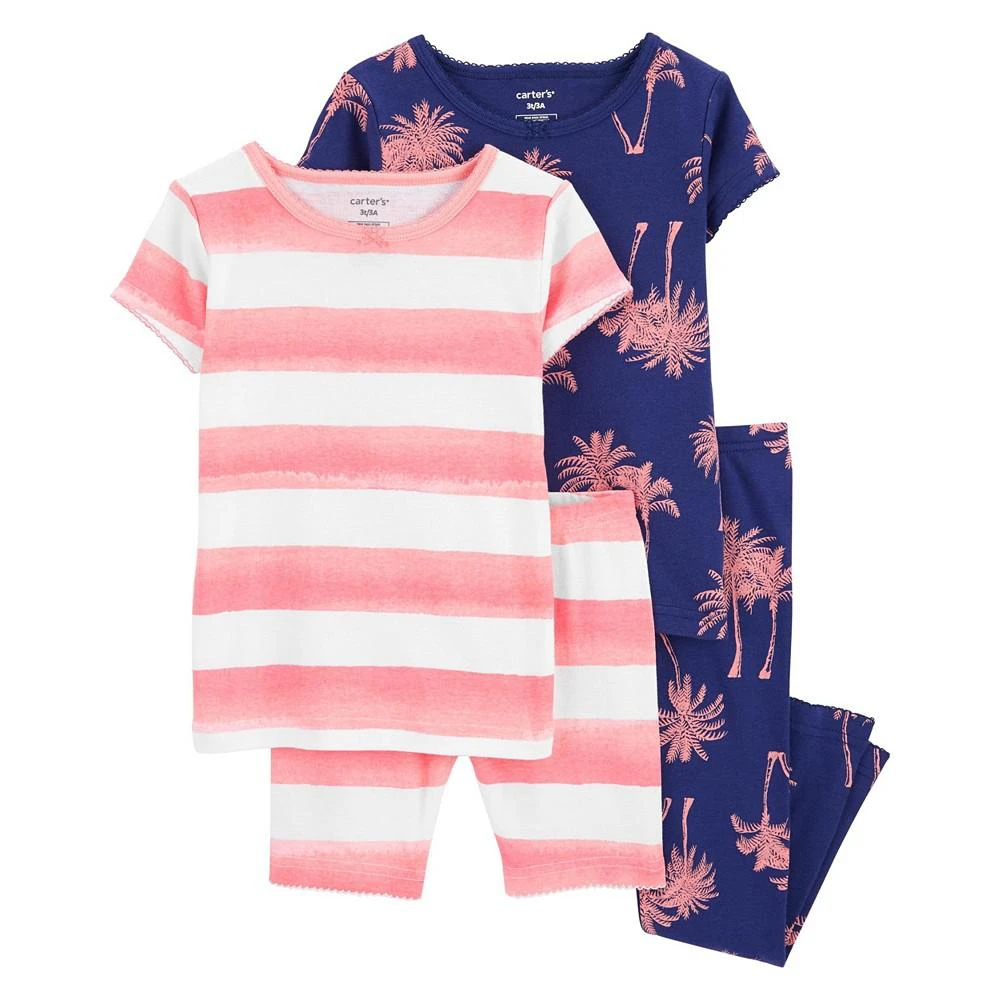 商品Carter's|Baby Girls Graphic Snug Fit Pajamas, 4 Piece Set,价格¥79,第1张图片