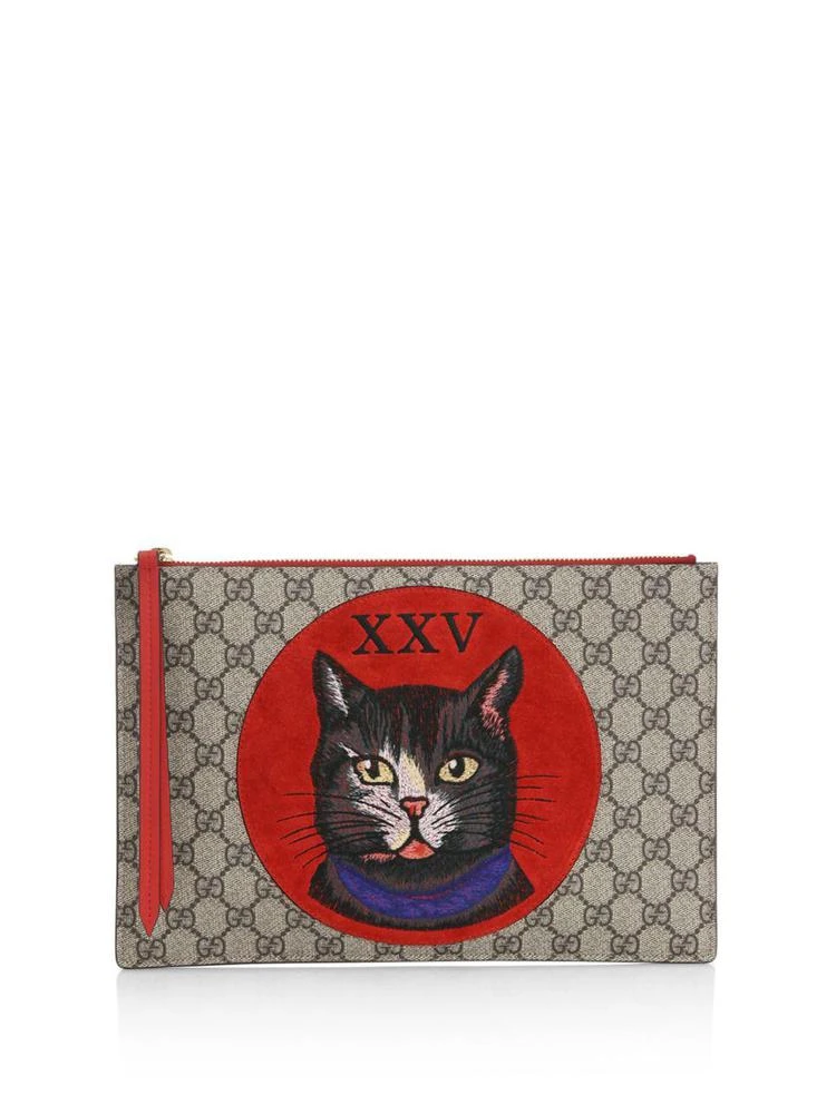 商品Gucci|GG Supreme Mystic Cat Clutch,价格¥5922,第1张图片