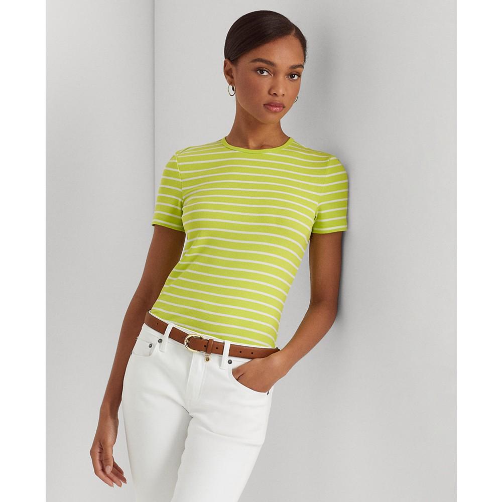 Women's Striped Stretch Cotton T-Shirt商品第1张图片规格展示