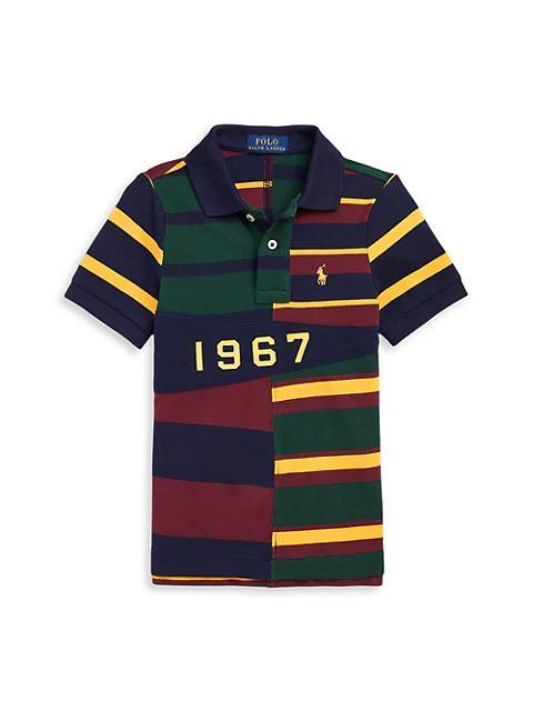 商品Ralph Lauren|Little Boy's & Boy's Striped Rugby Polo Shirt,价格¥478-¥512,第1张图片