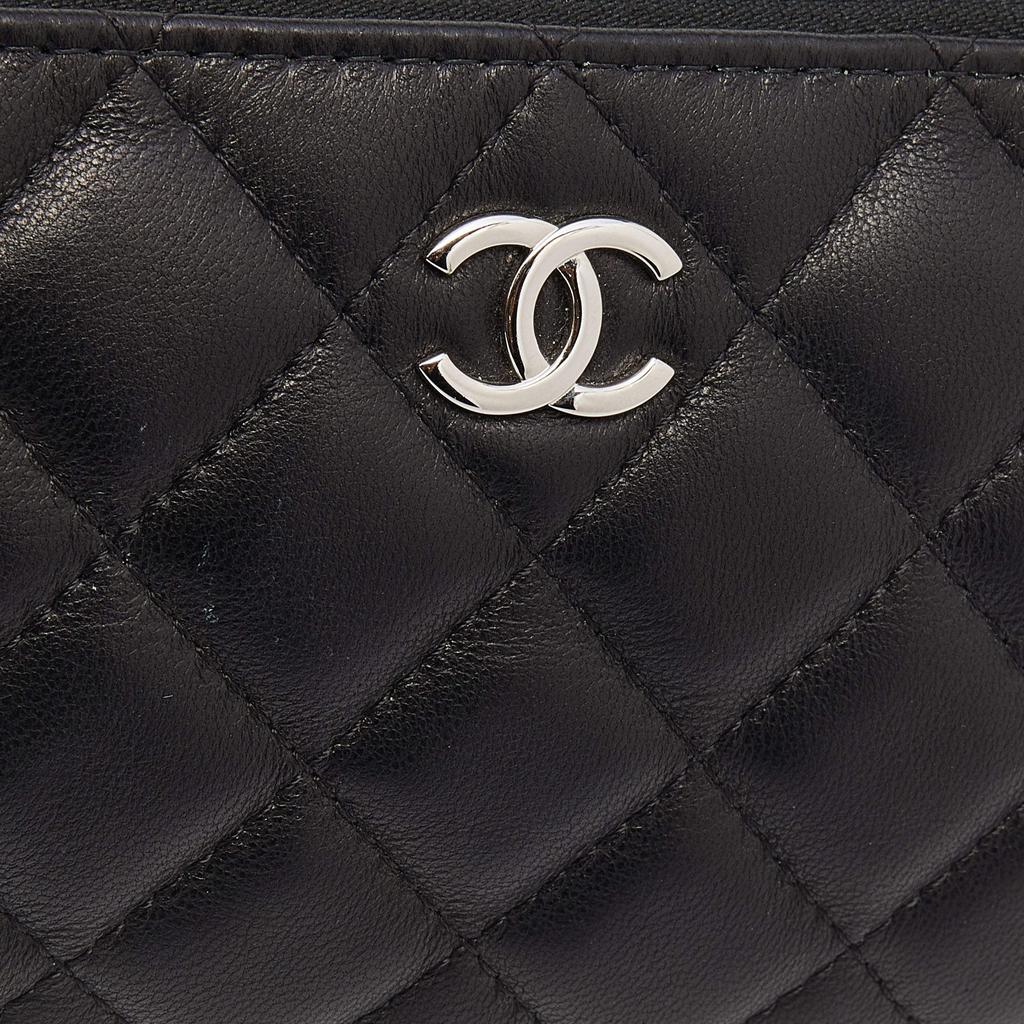 Chanel Black Quilted Leather CC Double Zip Clutch Chain Bag商品第5张图片规格展示
