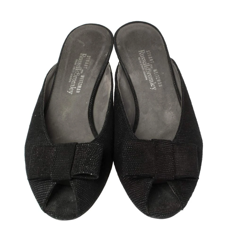 商品[二手商品] Stuart Weitzman|Stuart Weitzman Black Suede Slide Sandals Size 37,价格¥824,第3张图片详细描述