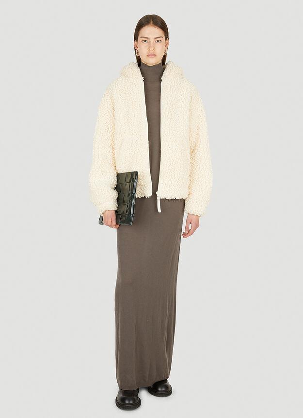 商品Helmut Lang|Faux Shearling Hooded Jacket in Beige,价格¥1774,第4张图片详细描述