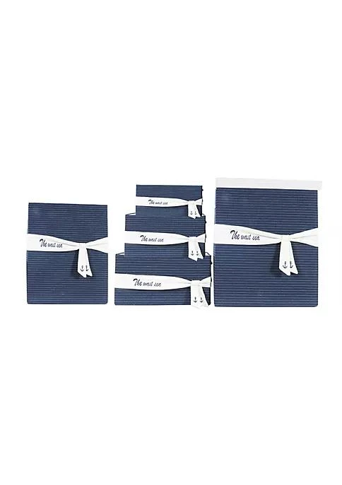 商品belk|Modern Handicrafts Home Decorative Blue Fabric Basket With Bow Decoration Set Of 5,价格¥1247,第1张图片