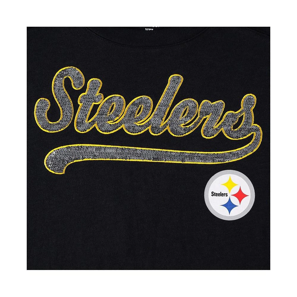 商品Tommy Hilfiger|Women's Black Pittsburgh Steelers Justine Long Sleeve Tunic T-shirt,价格¥422,第2张图片详细描述