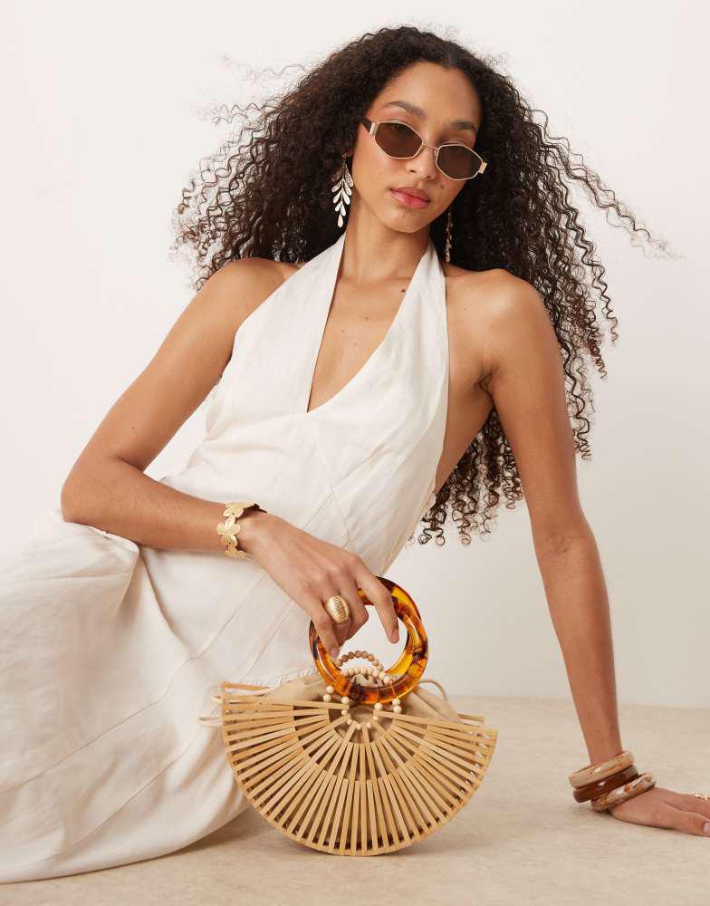 Mango linen mix halter neck midi dress in white  On Sale Now with Up to  20% Off | Discover Exclusive Deals & Savings at BeyondStyle  Authentic  Mango Home|women with Limited-Time