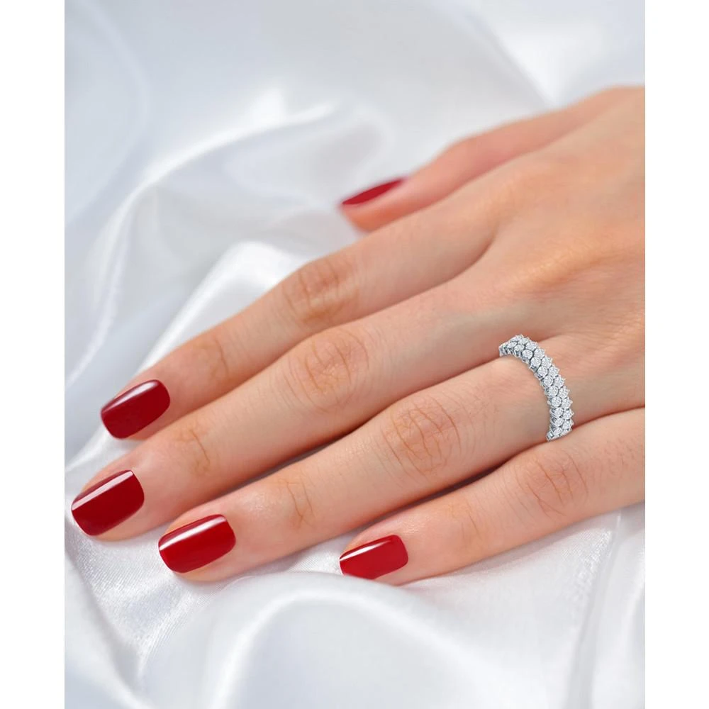 商品Macy's|Diamond Double Row Band (1 ct. t.w.) in 14k White Gold,价格¥16296,第2张图片详细描述