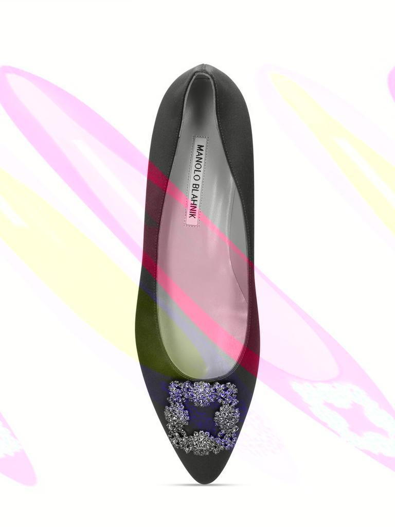 商品Manolo Blahnik|10mm Hangisi Satin Flats,价格¥8807,第4张图片详细描述