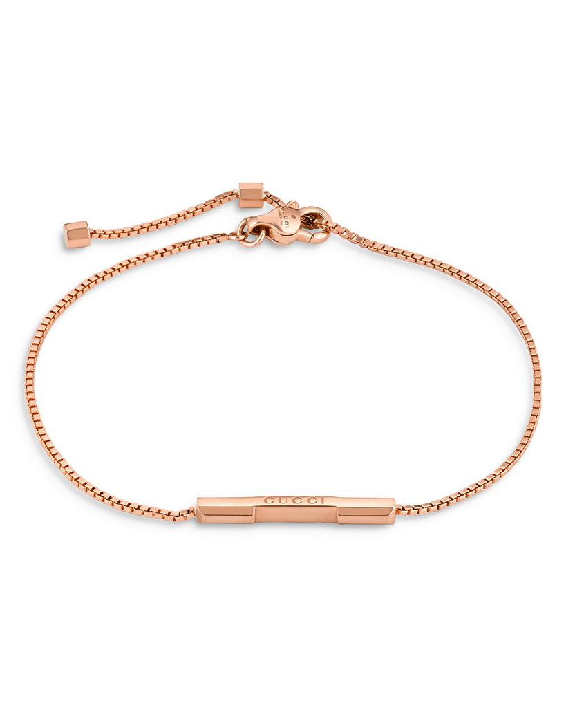 18K Rose Gold Link To Love Bar Bracelet商品第1张图片规格展示