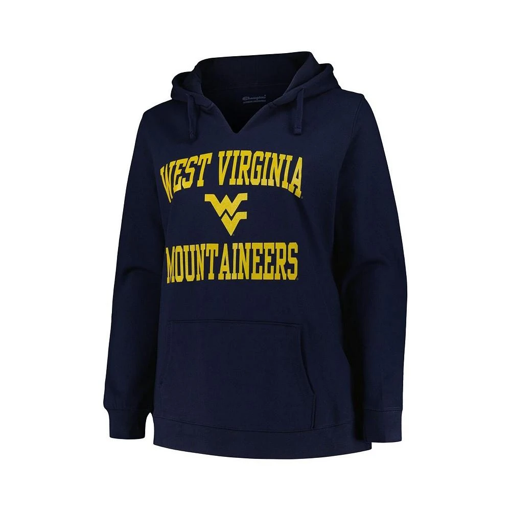 商品CHAMPION|Women's Navy West Virginia Mountaineers Plus Size Heart & Soul Notch Neck Pullover Hoodie,价格¥478,第3张图片详细描述