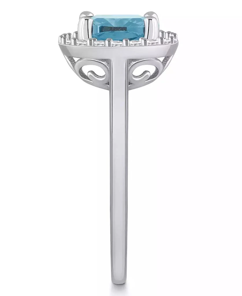 商品Macy's|Aquamarine (2 ct. t.w.) and Diamond (1/4 ct. t.w.) Halo Ring in 14K White Gold,价格¥40802,第4张图片详细描述