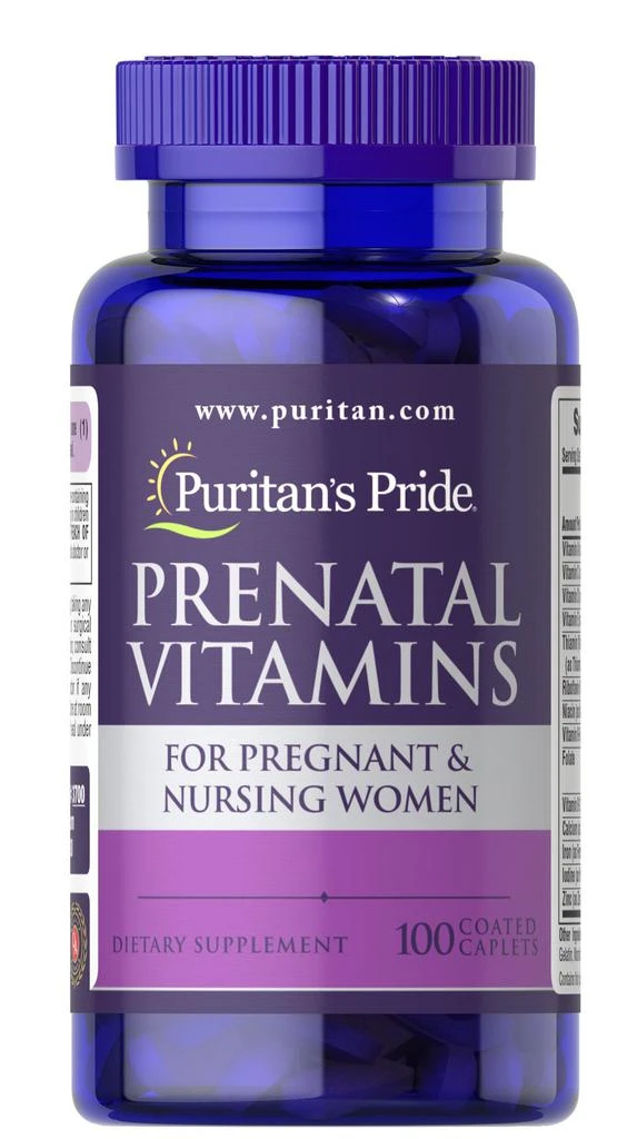 商品Puritan's Pride|Prenatal Vitamins 100 Caplets,价格¥127-¥253,第1张图片