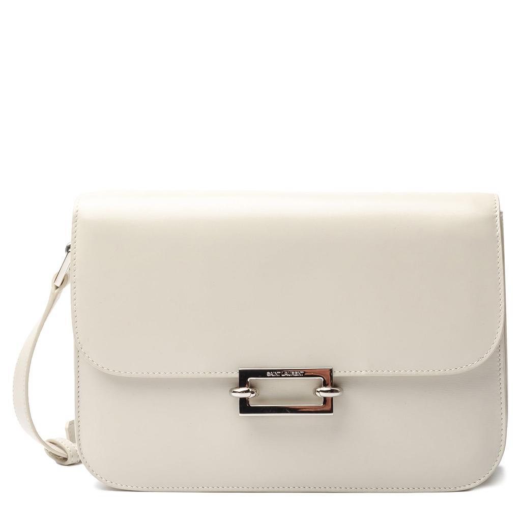 商品Yves Saint Laurent|Saint Laurent Le Mailon Leather White Satchel,价格¥12410,第1张图片