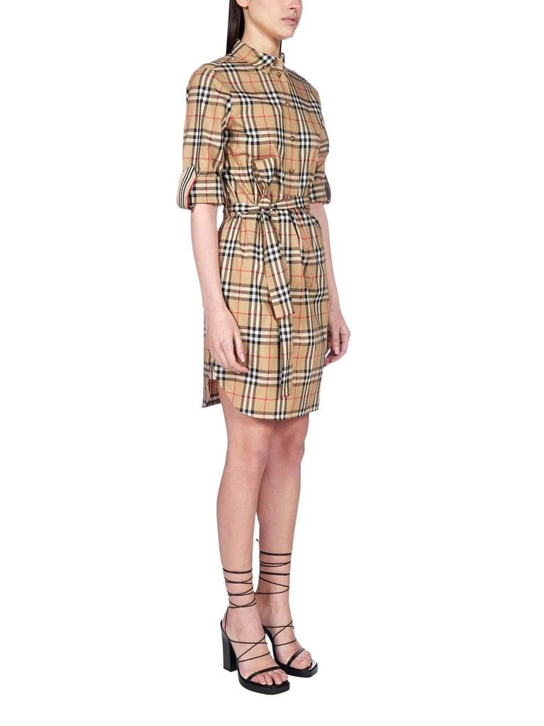 商品Burberry|Burberry Checked Tie-Waist Shirt Dress,价格¥3985,第4张图片详细描述