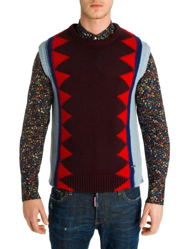 商品DSQUARED2|Geometric Patterned Wool Sweater,价格¥1497,第1张图片