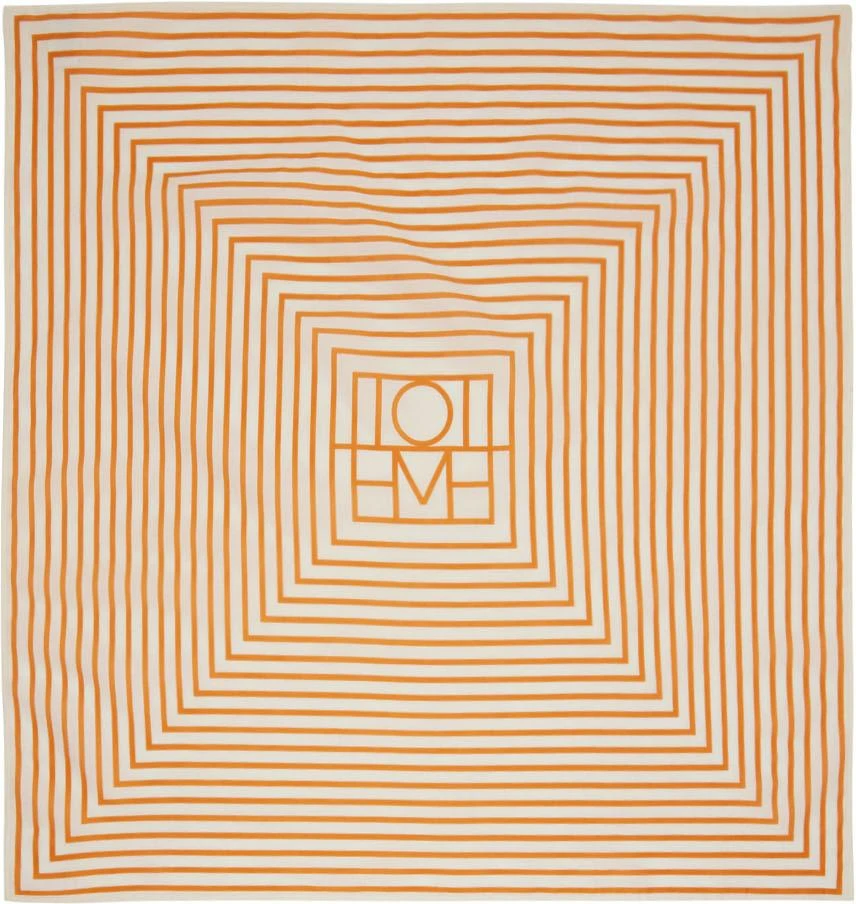 商品Totême|Off-White & Orange Signature Monogram Scarf,价格¥1051,第1张图片