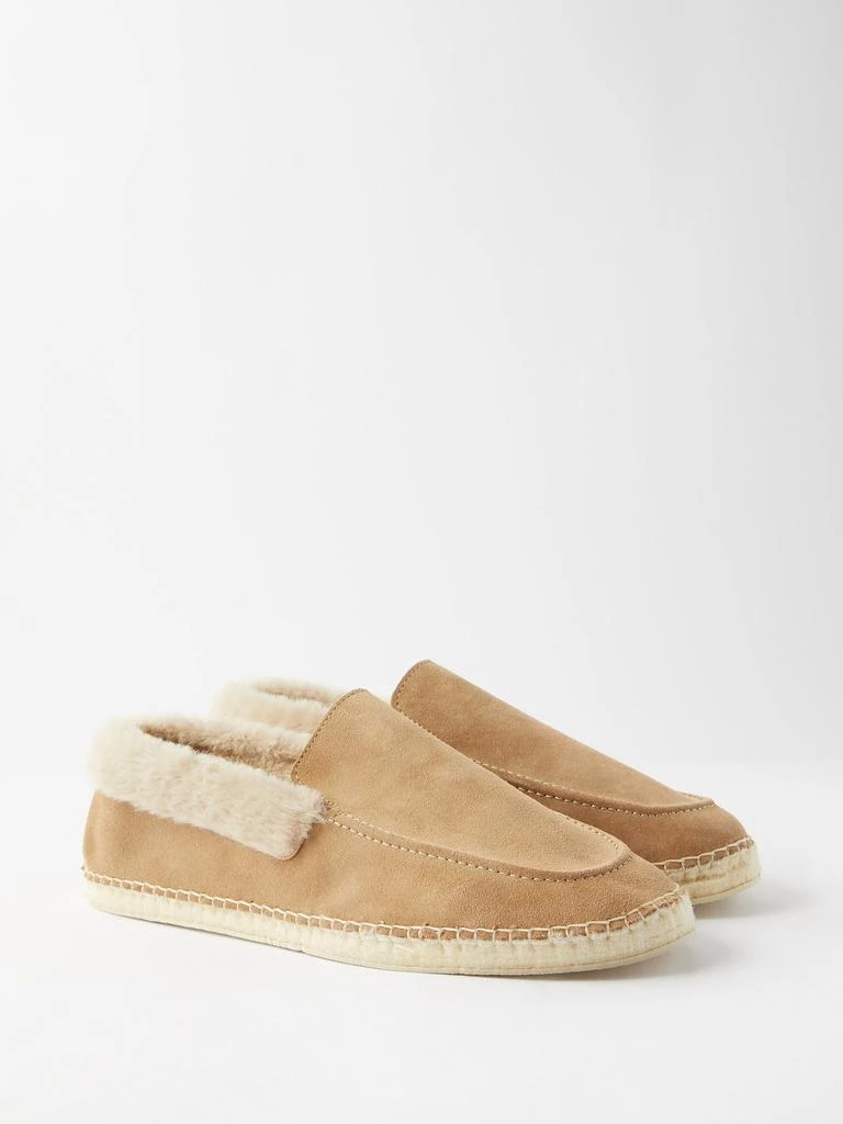 Faux fur-lined suede espadrille loafers 商品