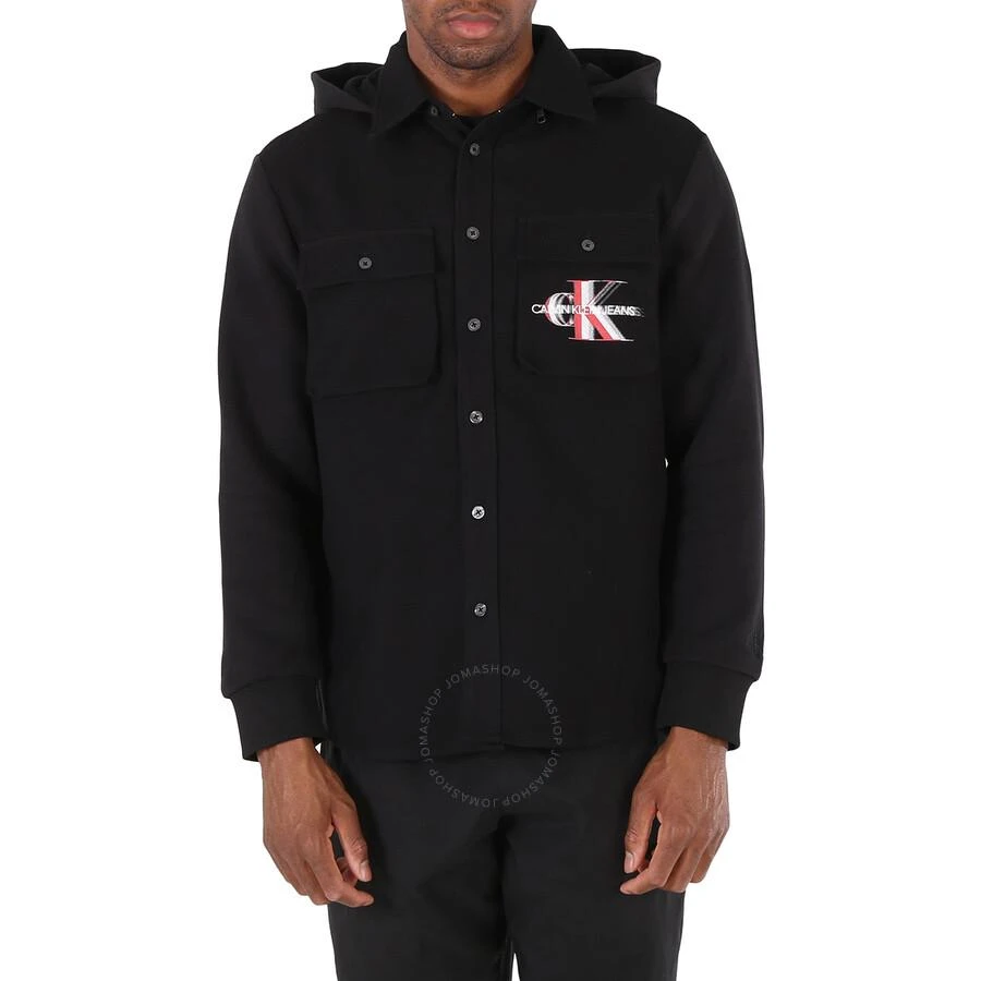 商品Calvin Klein|Men's Black Fleece Hooded Overshirt,价格¥301,第1张图片