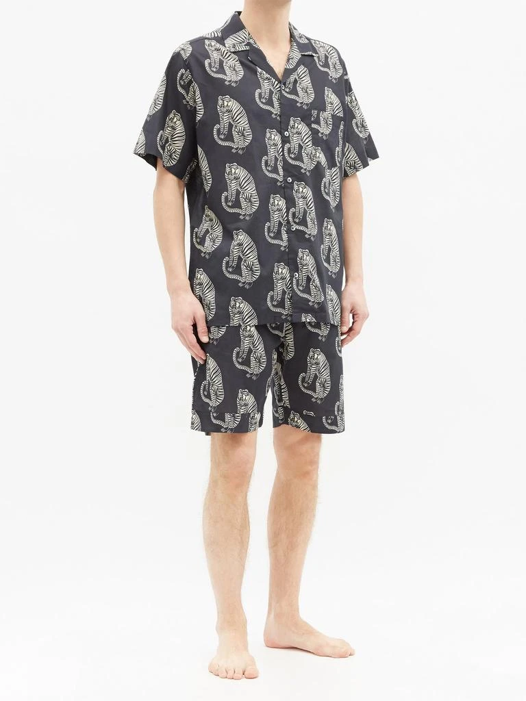 Sansindo tiger-print cotton pyjama shirt 商品