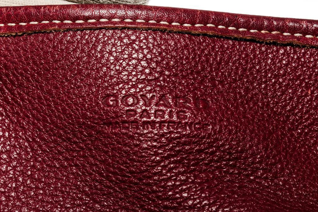 商品[二手商品] Goyard|Goyard Burgundy Goyardine Canvas Leather Sac Hardy PM Tote Bag,价格¥18056,第7张图片详细描述