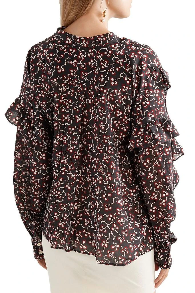 Libel ruffled printed silk crepe de chine blouse 商品