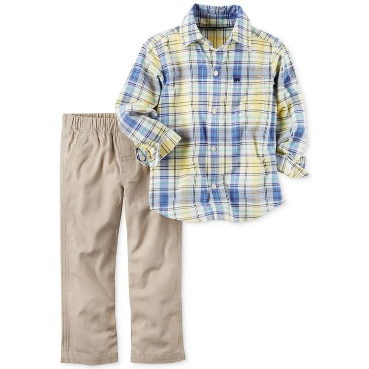 商品Carter's|2-Pc. Plaid Cotton Shirt & Pants Set, Toddler & Little Boys (2T-4T),价格¥90,第2张图片详细描述