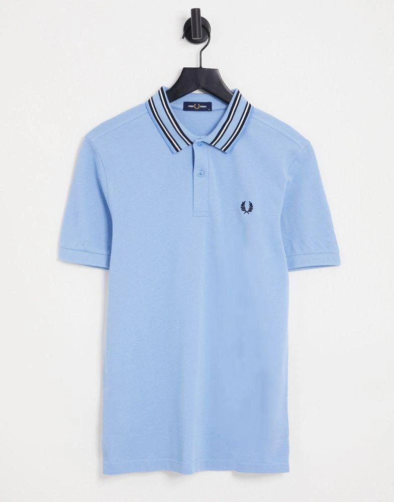 商品Fred Perry|Fred Perry striped collar polo shirt in blue,价格¥392,第1张图片