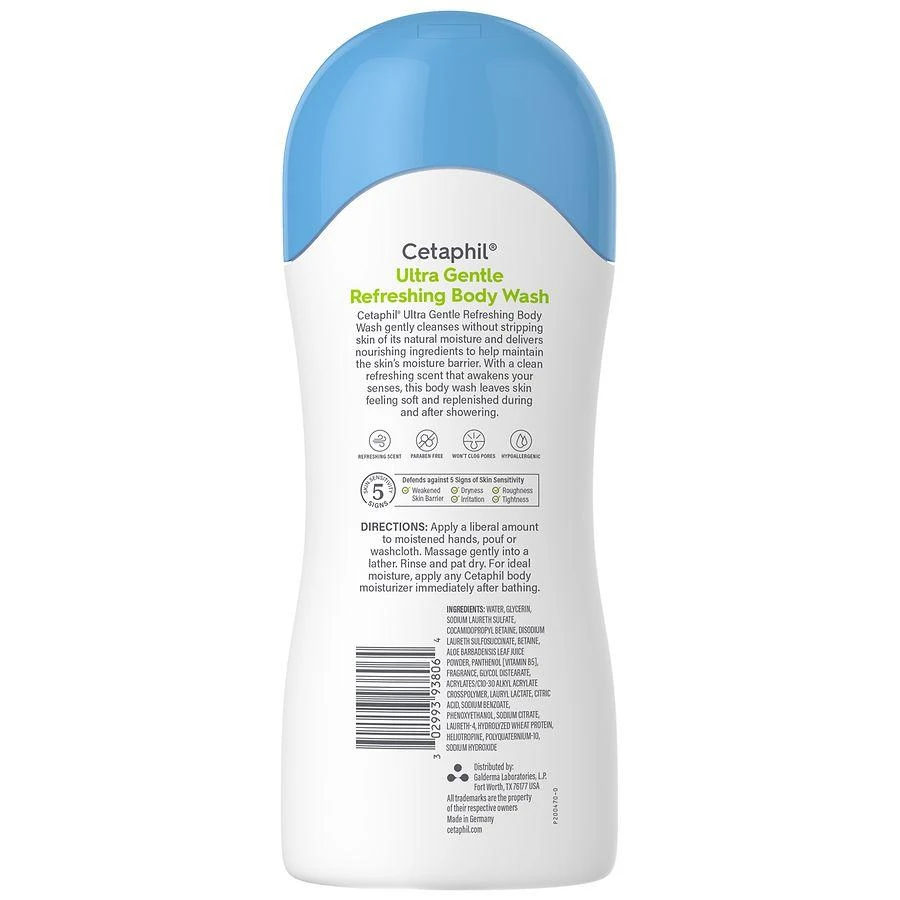 商品Cetaphil|Ultra Gentle Body Wash, Refreshing Scent,价格¥92,第2张图片详细描述