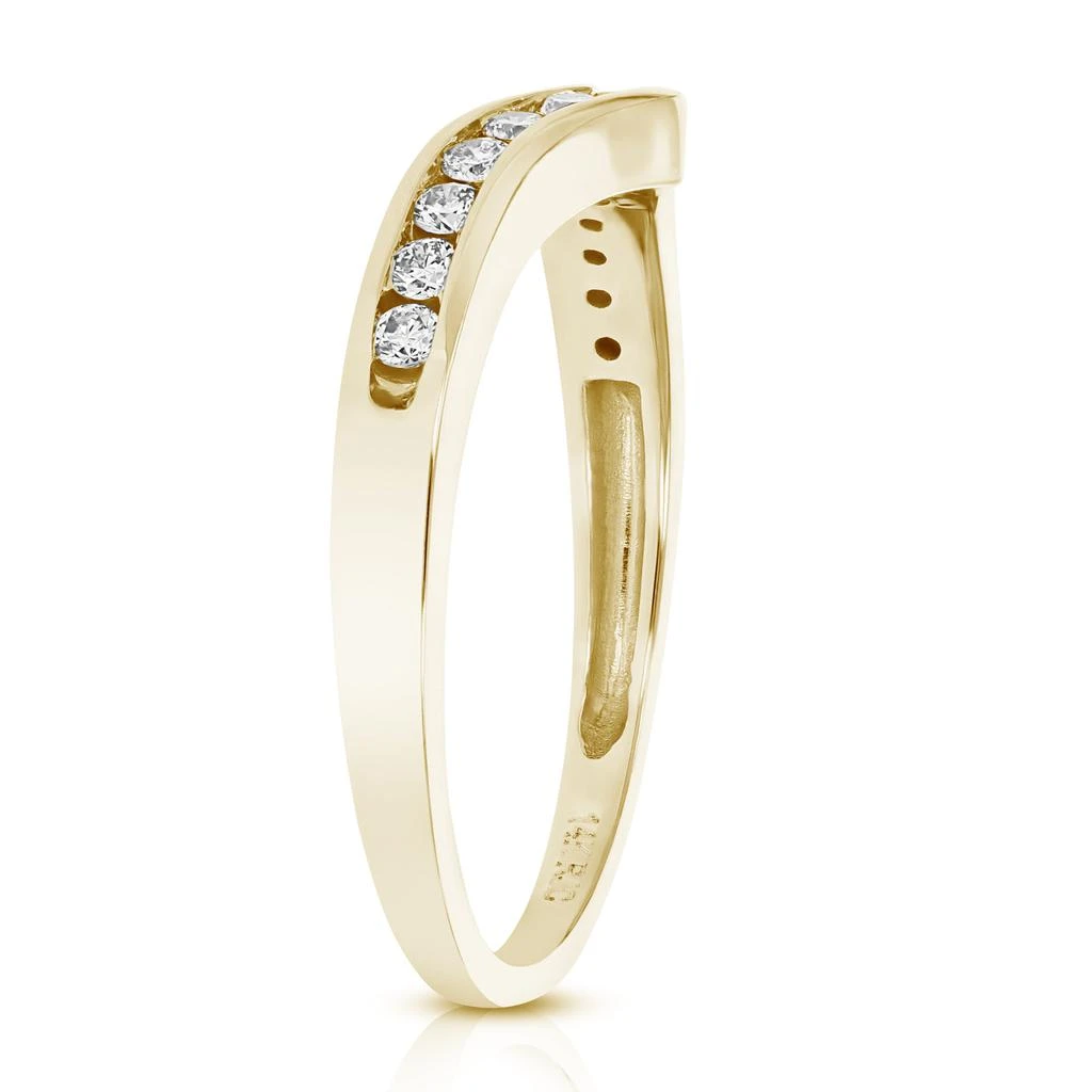 商品Vir Jewels|1/4 cttw Diamond Wedding Band for Women, V Shape Round Diamond Wedding Band in 14K Yellow Gold Channel Set,价格¥2529,第2张图片详细描述