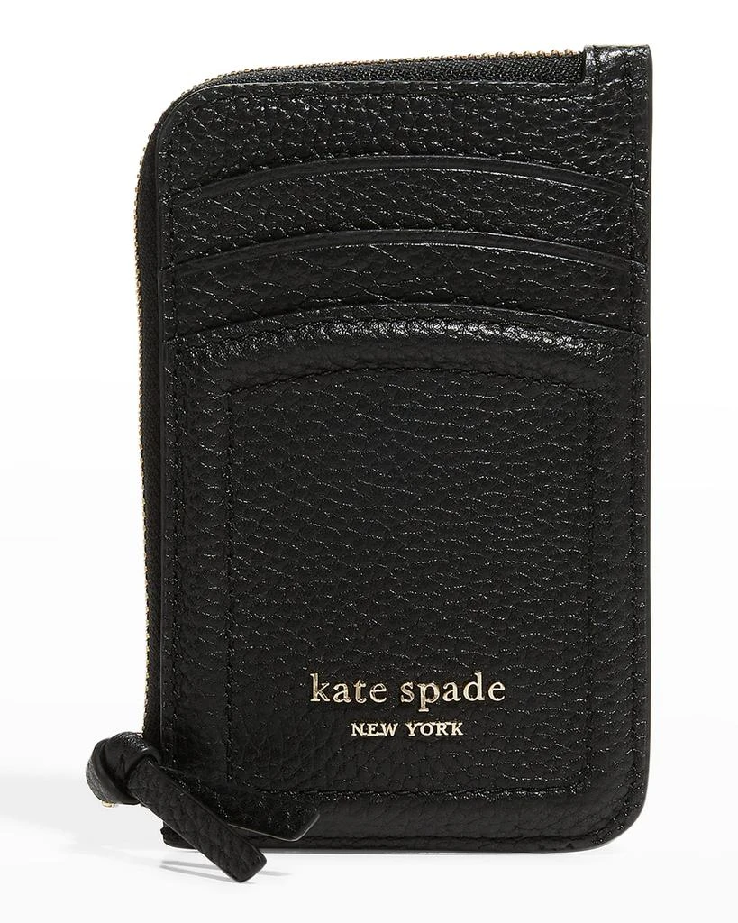 商品Kate Spade|knott leather zip card case,价格¥680,第1张图片