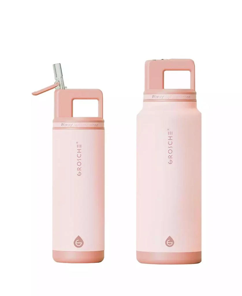 商品GROSCHE|Alpine Flip 'N Sip Insulated Water Bottle with Straw 2pk 20 OZ + 40 OZ,价格¥1034,第1张图片