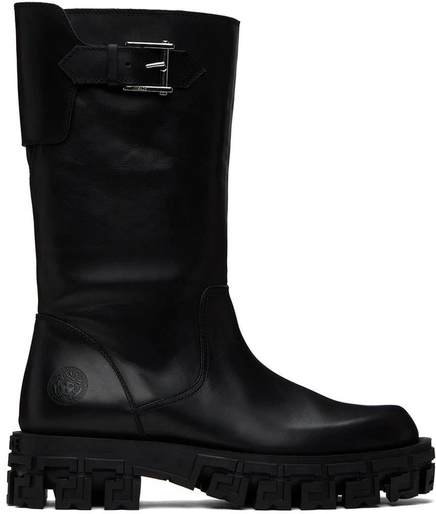 商品Versace|Black Greca Portico Boots,价格¥9222,第1张图片