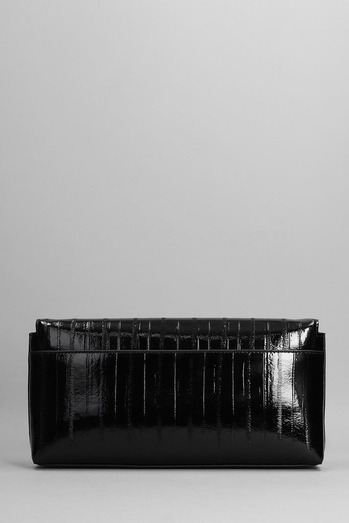 Kurt Geiger Shoreditch Envelope Shoulder Bag In Black Patent Leather商品第3张图片规格展示