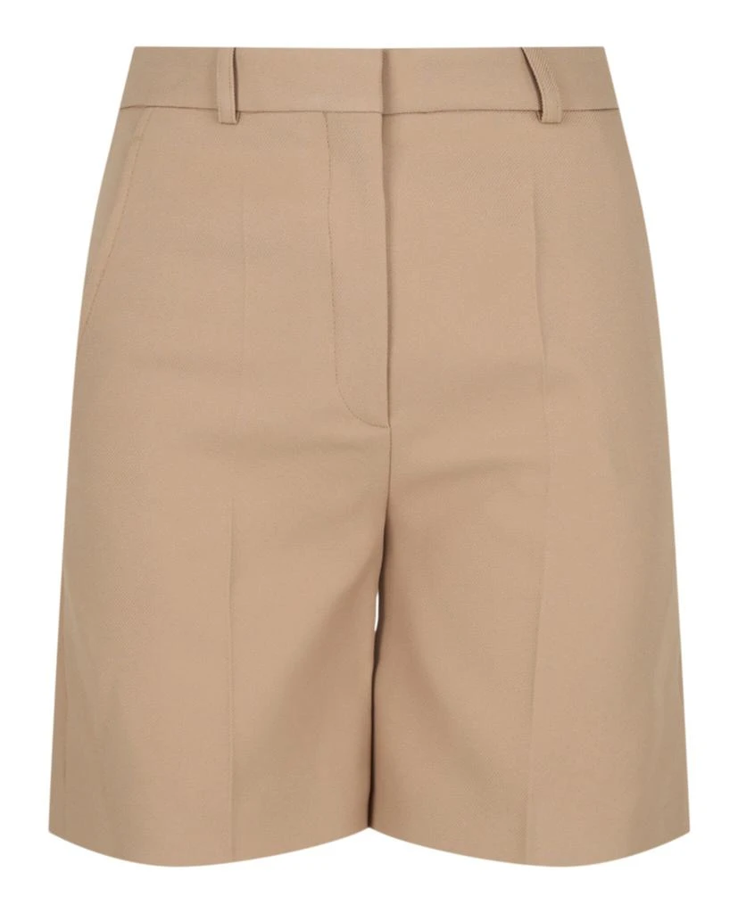 商品Stella McCartney|Beige Pleat-Front Shorts,价格¥880,第1张图片