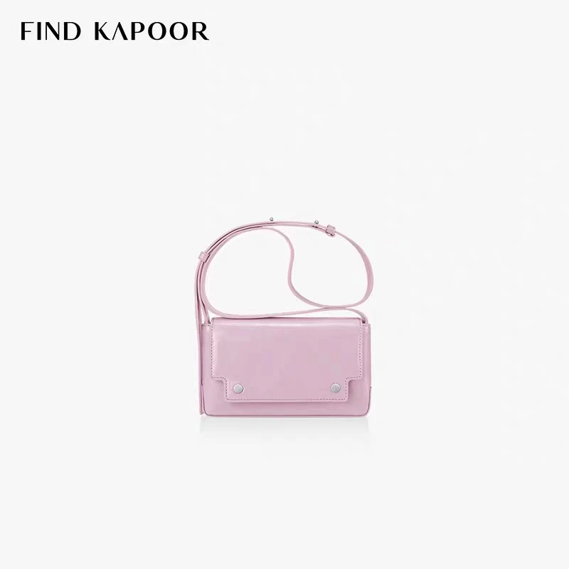 商品FIND KAPOOR|【享贝家】（国内现货）梵德卡普尔 单肩斜挎无性别褶纹小号方盒包 粉紫色 FBMC18CR0PN,价格¥499,第1张图片