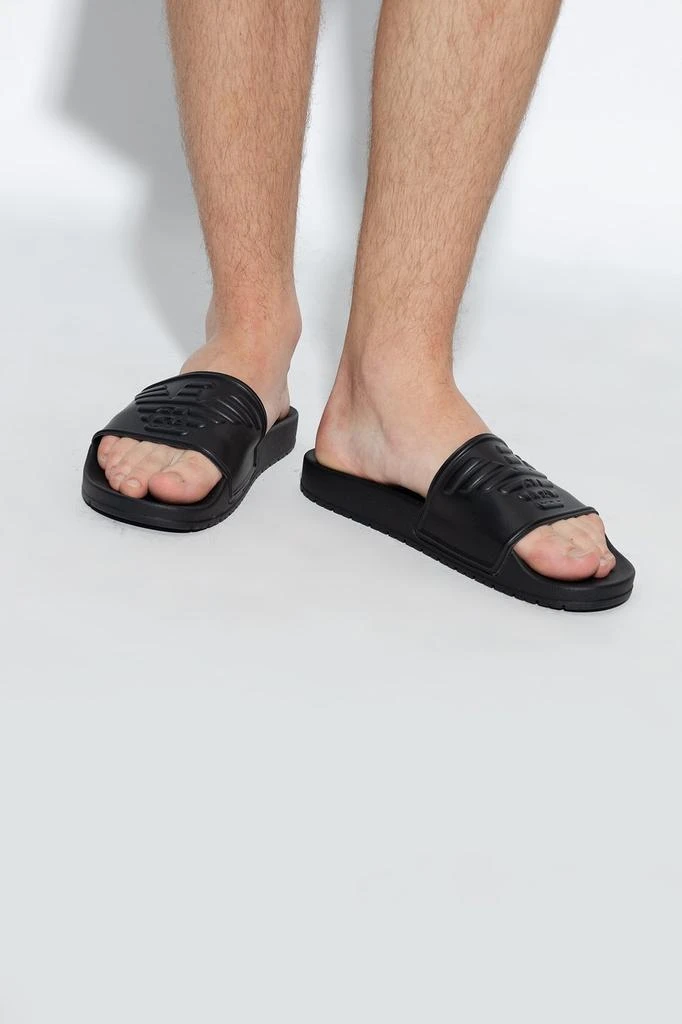 商品Emporio Armani|Emporio Armani Slides With Logo,价格¥270,第2张图片详细描述