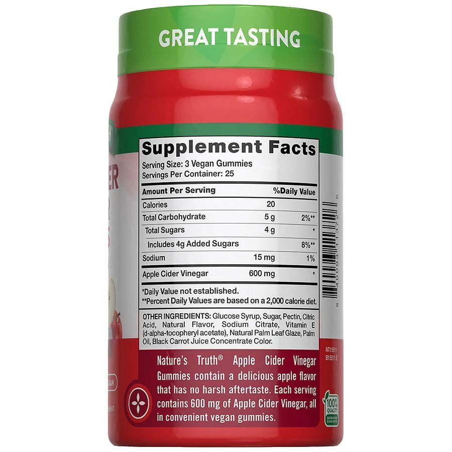 商品Nature's Truth|Apple Cider Vinegar Gummies Apple,价格¥141,第3张图片详细描述