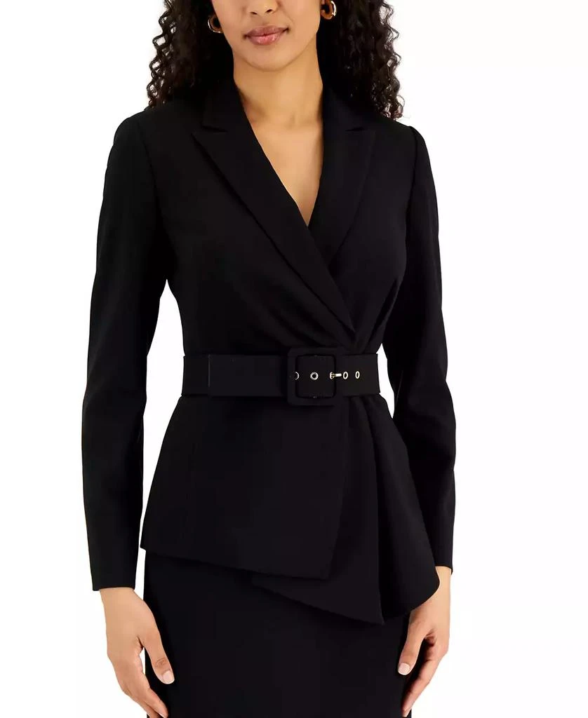商品Tahari|Women's Asymmetrical Belted Jacket & Pencil Skirt Suit Set,价格¥1684,第4张图片详细描述