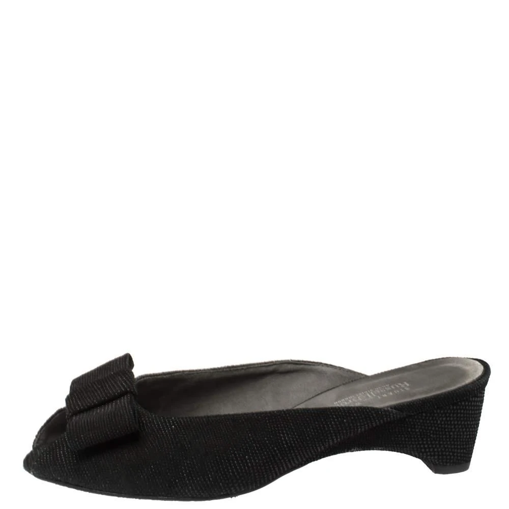 商品[二手商品] Stuart Weitzman|Stuart Weitzman Black Suede Slide Sandals Size 37,价格¥824,第2张图片详细描述